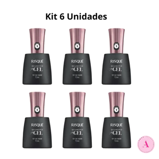 Top Coat Unha Diamond Gel Risqué 9,5ml - Kit com 6 unidades em Oferta na Shopee