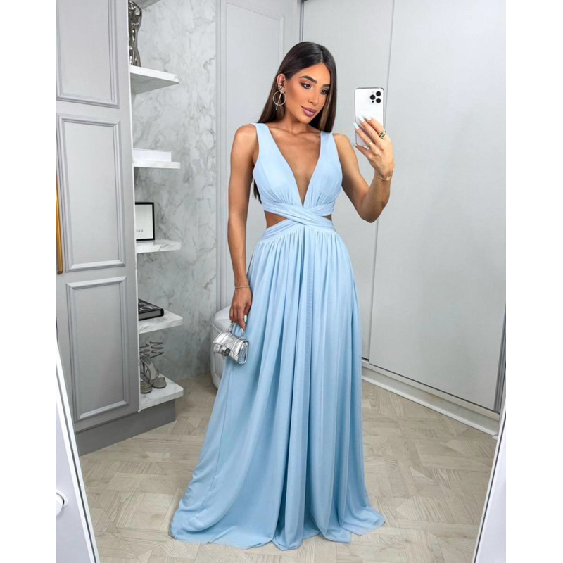 Vestido Madrinha Azul Serenity na Black Friday 2025 | BuscaProdutos