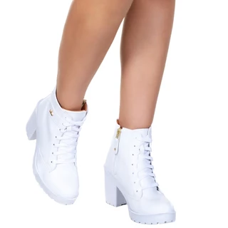 Bota Feminina Tratorada Salto Médio Delicado Várias Cores Envio Imediato