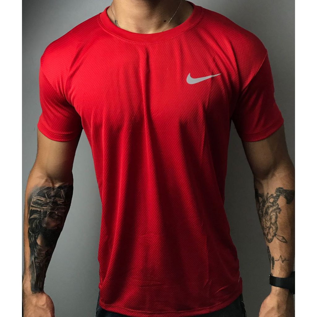 Camisa de manga Dry Fit Respirável Ultra Fit Academia Esporte Treino Masculino Corrida nk01 Calção Slim Fit