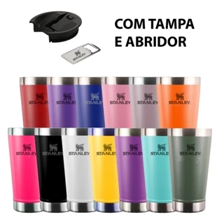 Copo Térmico de 473ml em Aço Inoxidável com Tampa e Abridor de Cerveja - Quente e Gelad