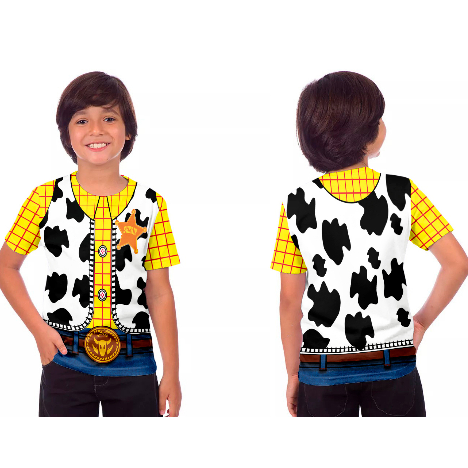 Camisa Masculina Infantil Cosplay Menino Toy story