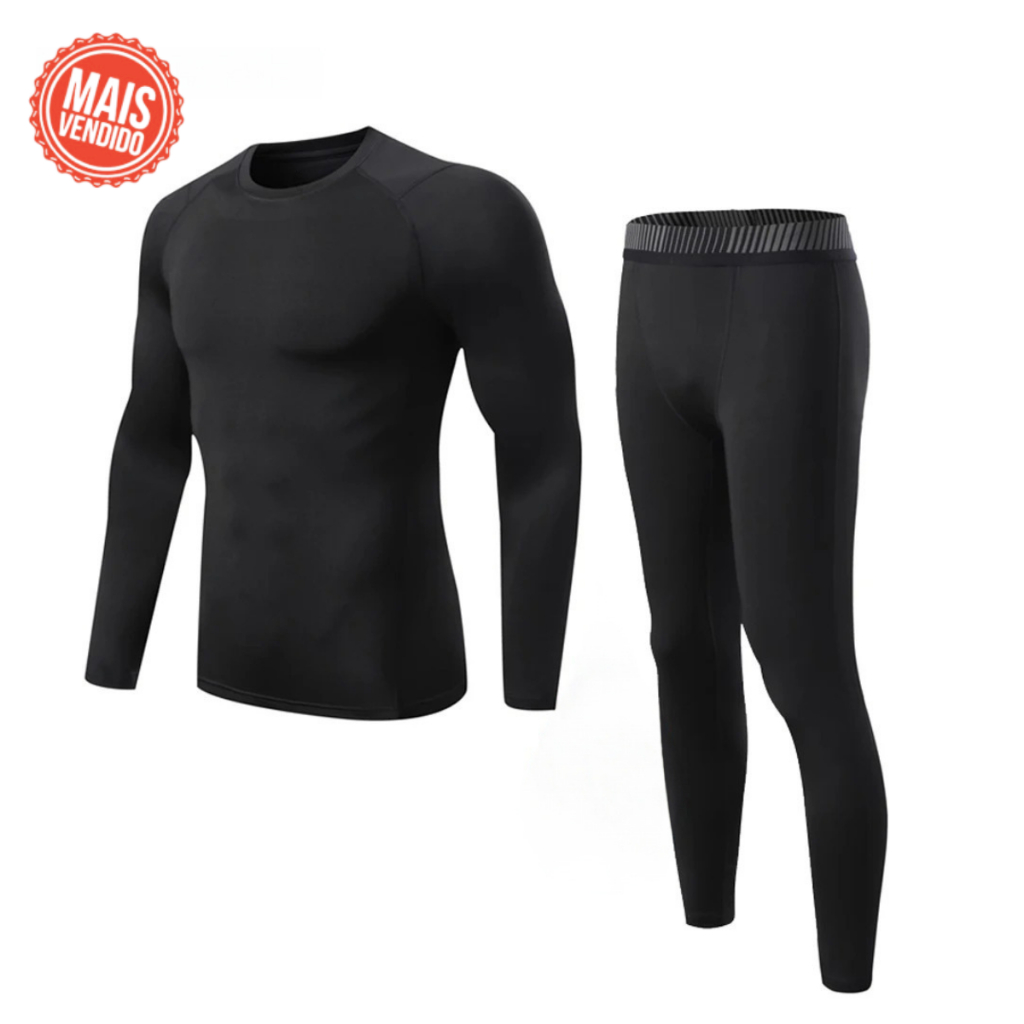 Kit Calça Térmica e Camisa Térmica Masculina Segunda Pele Proteção Solar UV 50+