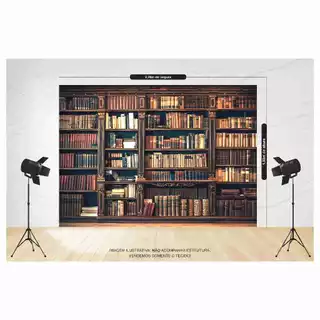 Fundo Fotografico Sublimado Biblioteca Escritório Sala Horizontal 2,20 larg x 1,50 alt Cenário Foto