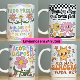 Caneca Porcelana Personalizada - Xícara com Frases Engraçadas - Indelicadas - Humor - Good Vibes2 - Canecas Divertidas