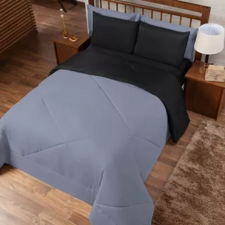 Edredom De Casal Kit 03 Peças Jogo de Cama Queen Dupla Face Premium em Oferta na Shopee