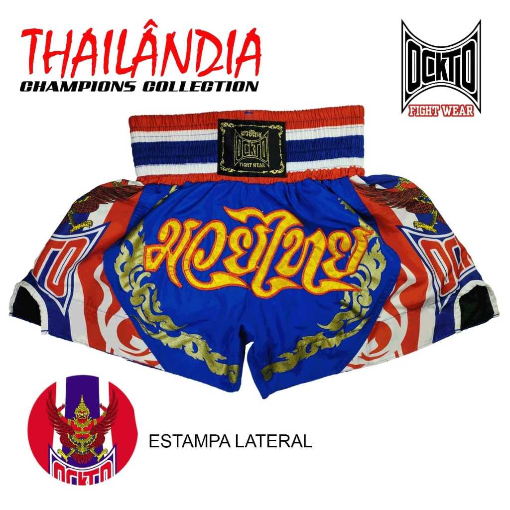 Short Muay Thai Estilo Tailandês Ockto Bandeira Tailândia Az | Shopee ...