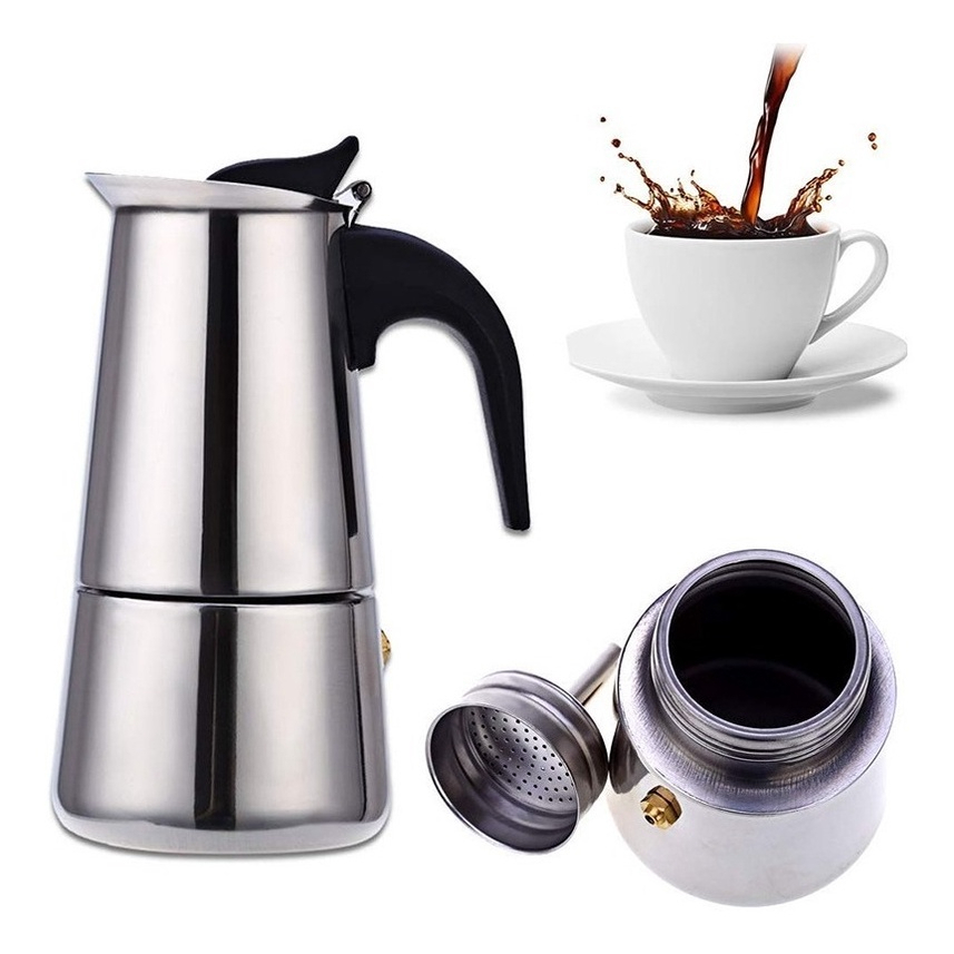 Cafeteira Italiana Expresso Inox 4 6 e 9 Xicaras Manual Com Filtro Café ...
