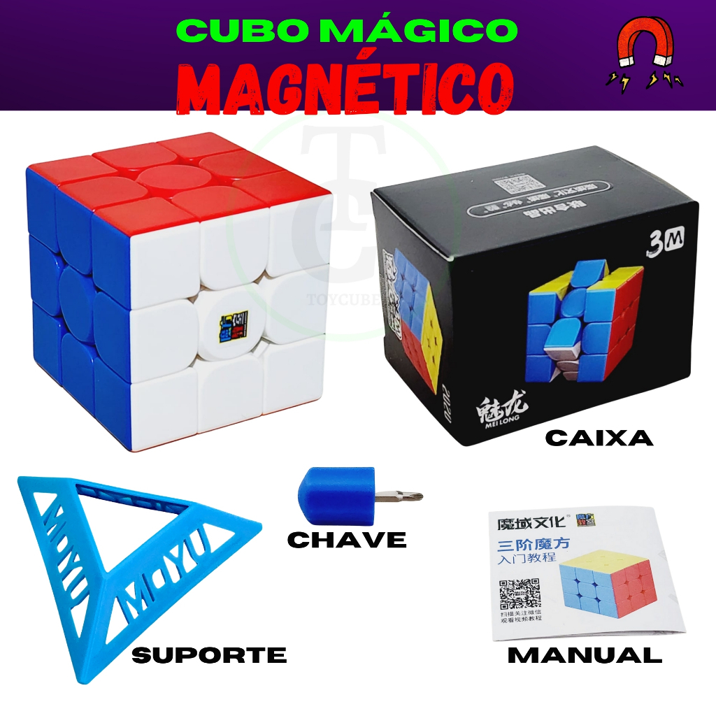Cubo mágico magnético 3x3x3 moyu meilong 3M Shopee Brasil