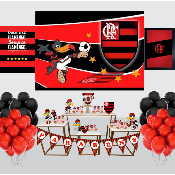 Kit Festa Flamengo 2023 Aniversário Decoração Futebol Time