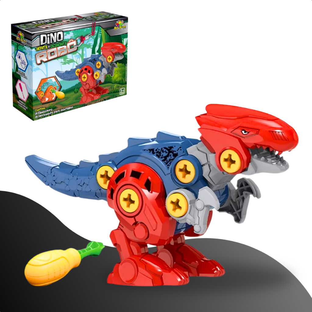 Brinquedo Dinossauro Monta e Desmonta Dino Robô Velociraptor Ferramenta ...