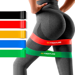 Kit 5 Mini Band Fita Elástica Resistência Academia Exercícios Yoga Musculação Fisioterapia Treino