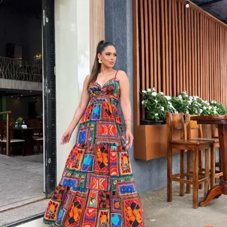 vestido longo Margo, farm