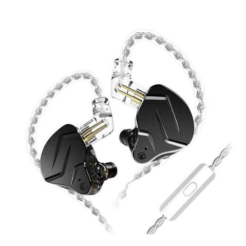 Fone De Ouvido KZ ZSN PRO X Com Microfone Preto Profissional