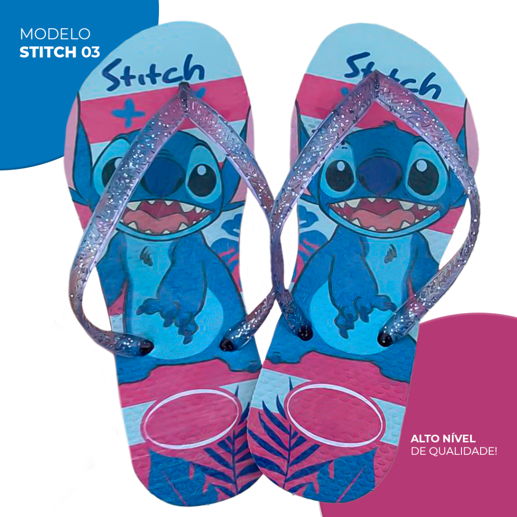 Chinelo Feminino Stitch Slim Macio Confortável