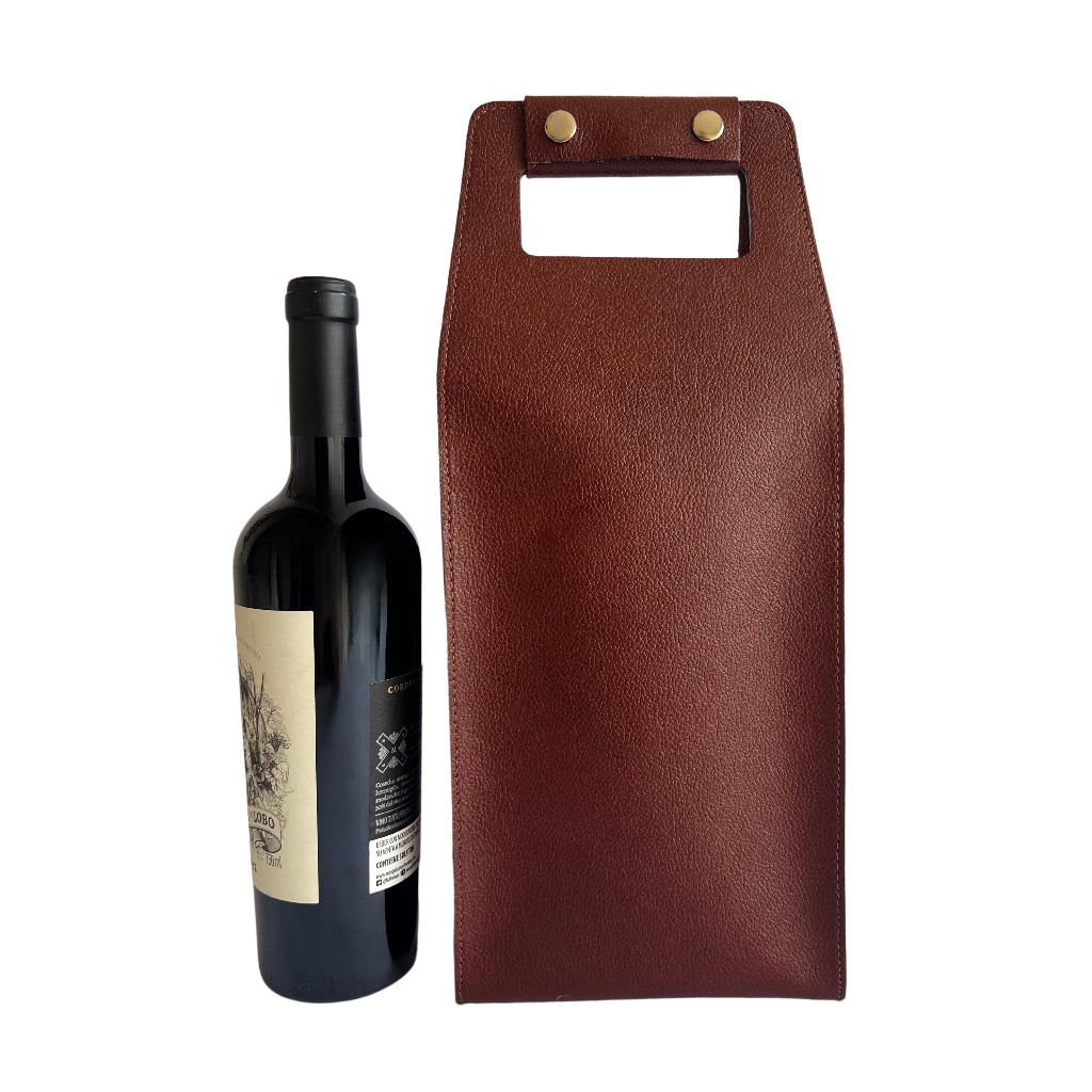 Porta Vinho Couro Merlot 2 Garrafas Personalizado Inicial Do Nome ...