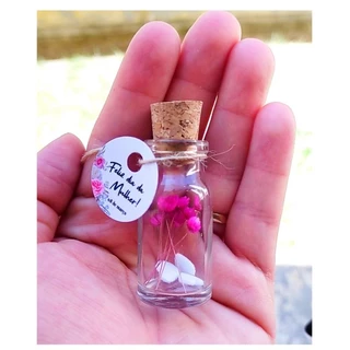 15 lembrancinhas DIA DA MULHER em vidro com tags SEMPRE VIVA em Oferta na Shopee