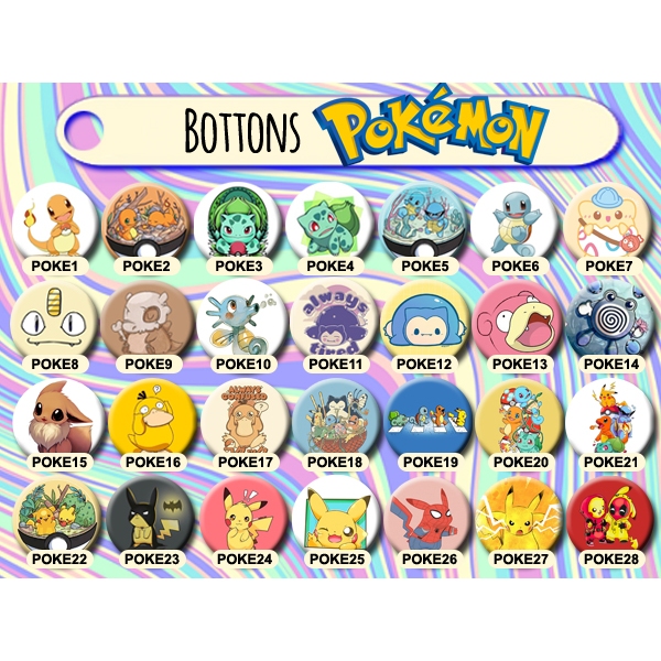 Kit bottons Pokemon | Shopee Brasil