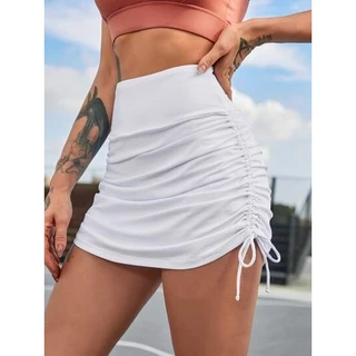 SAIA CURTA FRANZIDA NA LATERAL AJUSTAVEL MODA GRINGA LANÇAMENTO