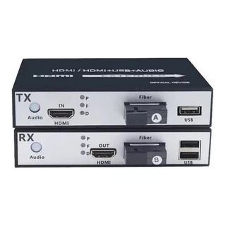 Extensor Hdmi Via Fibra Óptica 20km 1080p + 2 Portas Usb C/Nota Fiscal