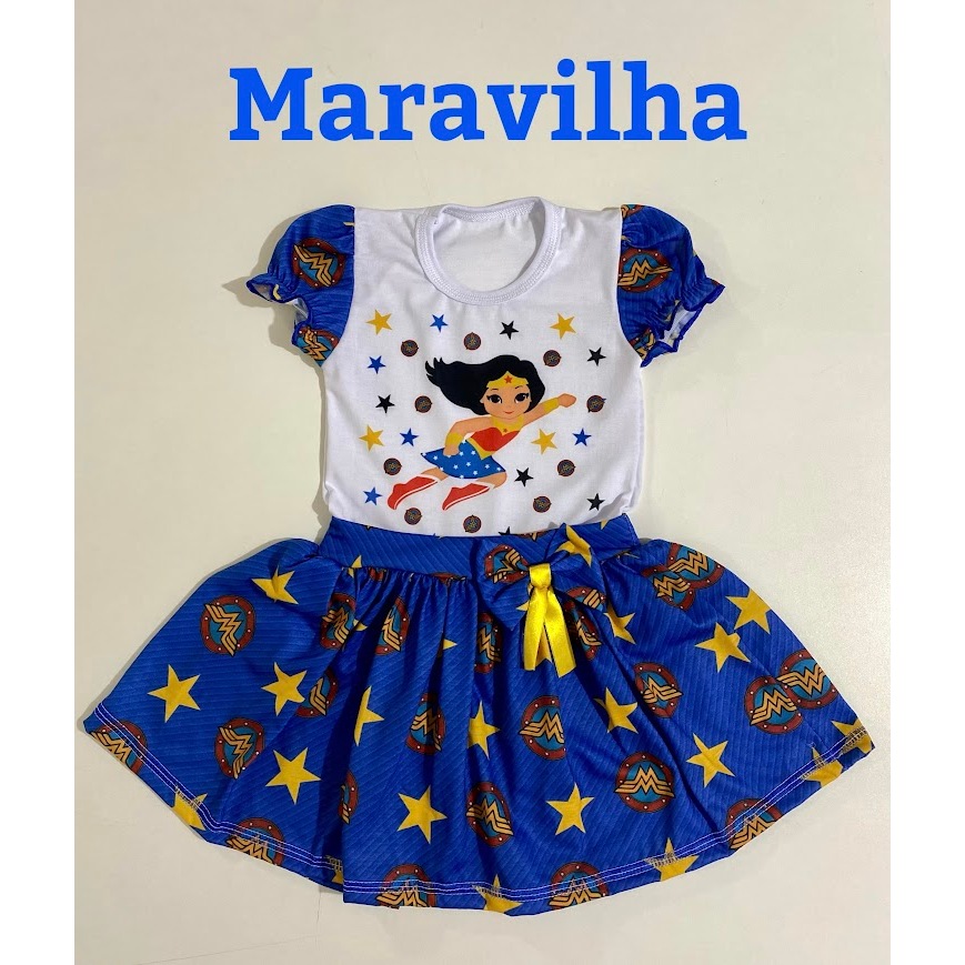 VESTIDO INFANTIL MULHER MARAVILHA