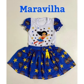 VESTIDO INFANTIL MULHER MARAVILHA