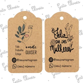 Tag Kraft Dia Das Mulheres  - Lembrançinha - Personalizavel -Dia- Mulher em Oferta na Shopee