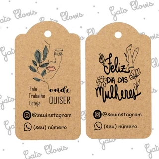 Tag Kraft Dia Das Mulheres  - Lembrançinha - Personalizavel -Dia- Mulher em Oferta na Shopee
