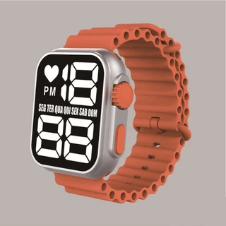 Relógio LED Digital de Pulso Esportivo Feminino À Prova D'água Masculino Ultra 9 Esporte Pulseira De Silicone