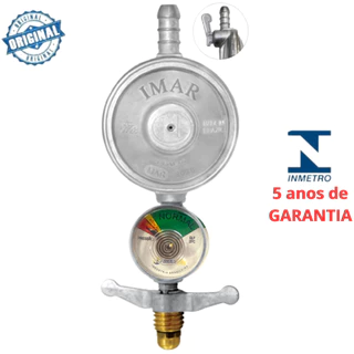 Registro Regulador de Gás com Manômetro Medidor Visor Botijão Gas