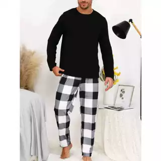 PIJAMA MASCULINO INVERNO CAMISA MANGA LONGA / COMPRIDA E CALÇA XADREZ