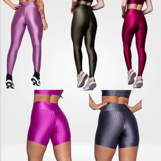Kit 5 legging treino - Calça Legging Modelo 3D + Shorts Modelo 3D Academia