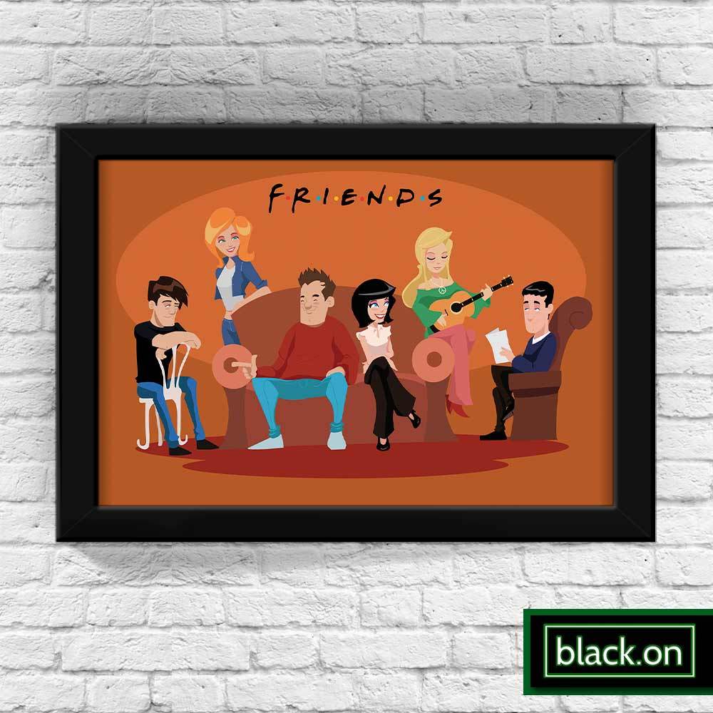 Poster com Moldura A4 Quadro Decorativo Friends Central Perk