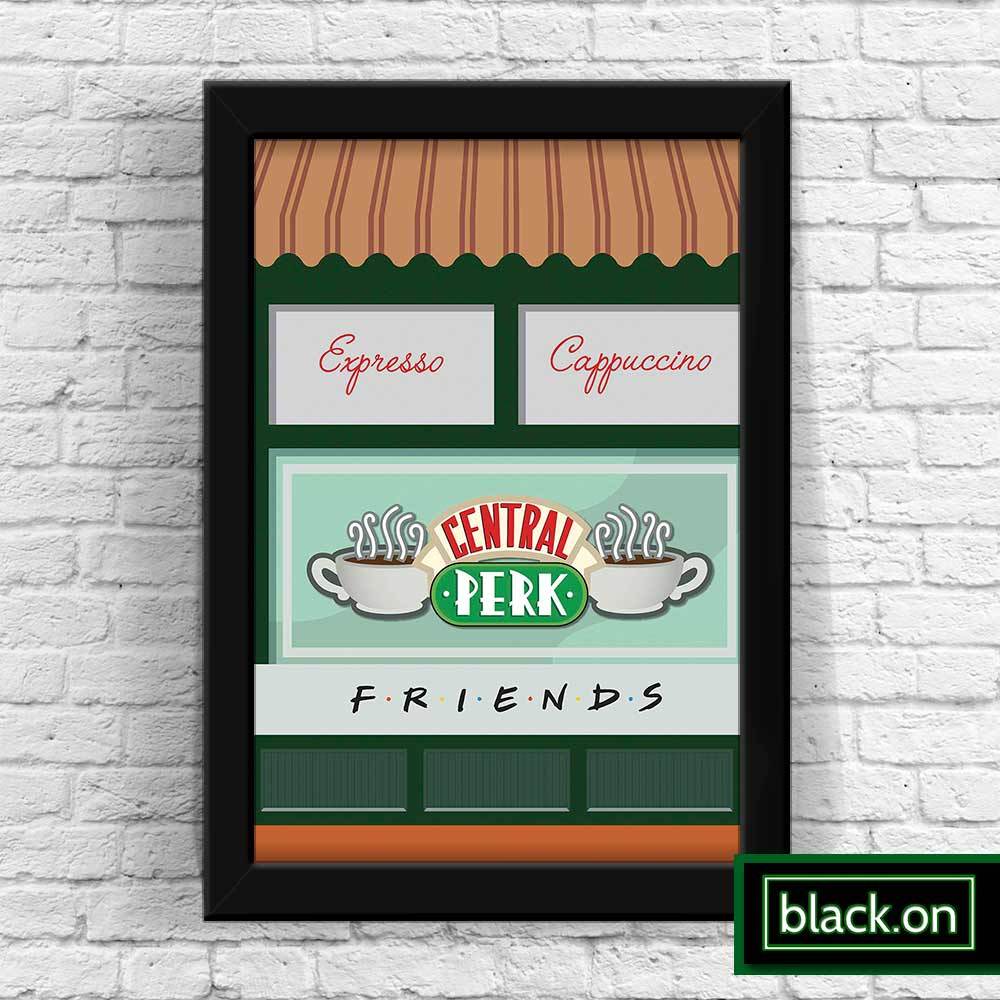 Poster com Moldura A4 Quadro Decorativo Friends Central Perk