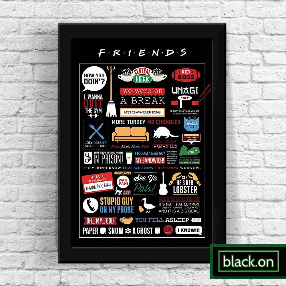 Poster com Moldura A4 Quadro Decorativo Friends Central Perk