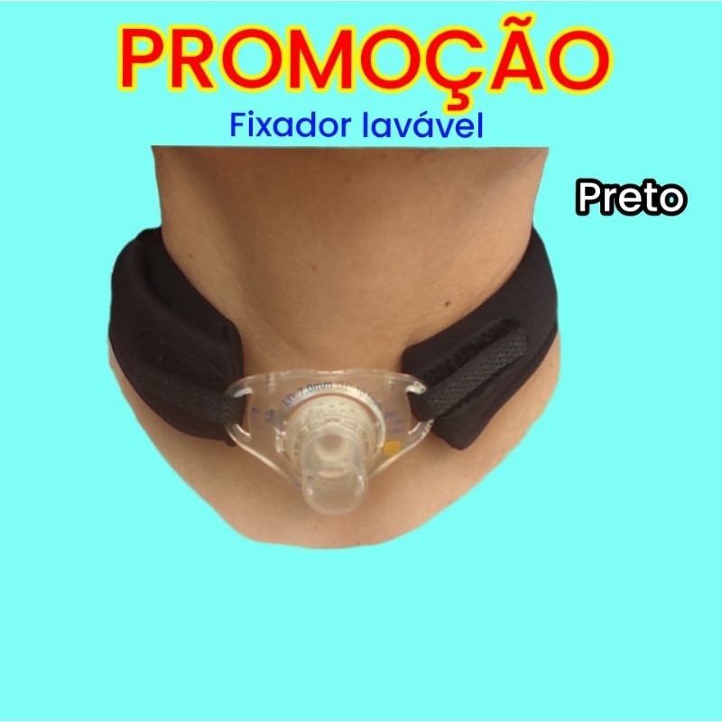 Fixador/Fita Para Traqueostomia/Adulto/Traqueolock Lavável/Preto