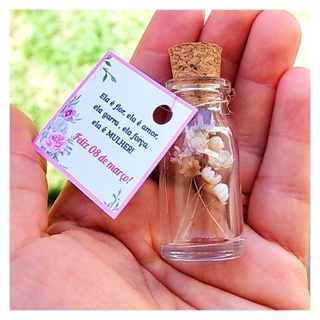 15 LEMBRANCINHAS FELIZ DIA DA MULHER em vidro em Oferta na Shopee