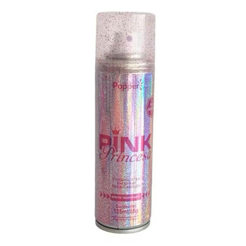 Spray Pink Princesa Glitter Popper Cabelo / Corpo / Roupa135ml