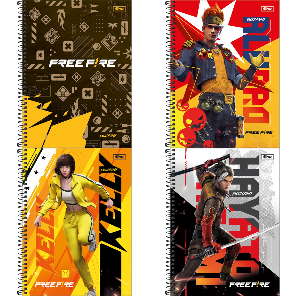 CADERNO ESPIRAL CAPA DURA UNIVERSITÁRIO 1 MATÉRIA FREE FIRE 80 FOLHAS