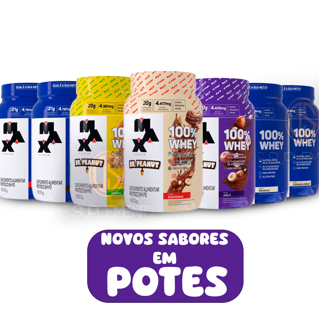POTE Whey Max Titanium 100% Baixo Carbo 900g