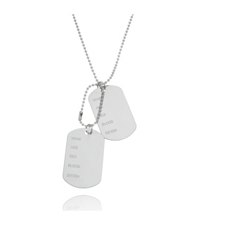 Corrente Placa Identificação Exército Dog Tag Aço Inox 316l