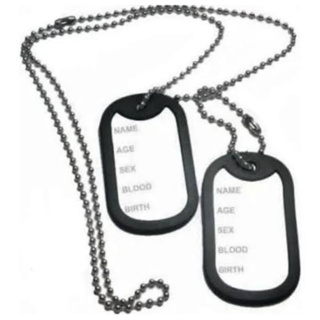 Colar Masculino Placa Identificação Exército Dog Tag Aço Inox 316l Corrente Masculina