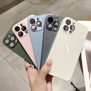 Capa Capinha de Vidro Fosco Alta Qualidade Vidro Temperado AG Para Iphone 11 12 13 14 15 Pro e Pro Max Proteção De Lente Câmera