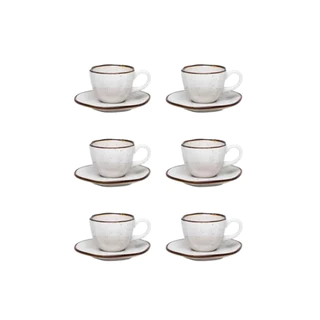 Conjunto 6 Xícaras de Cafezinho 75ml com Pires Ryo Maresia Oxford Porcelanas