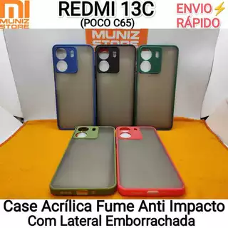 Case Redmi 13C/Poco C65 Xiaomi Capa Acrílica Fume Com Proteção na Câmera Capinha Anti Impacto