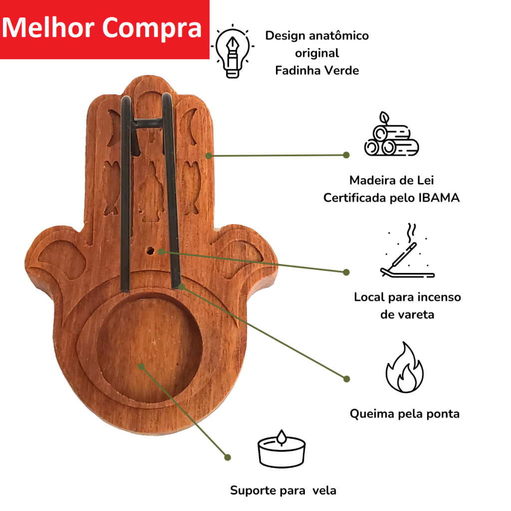 Porta Palo Santo Buda +50g Palo+10 Velas Incensário Suporte