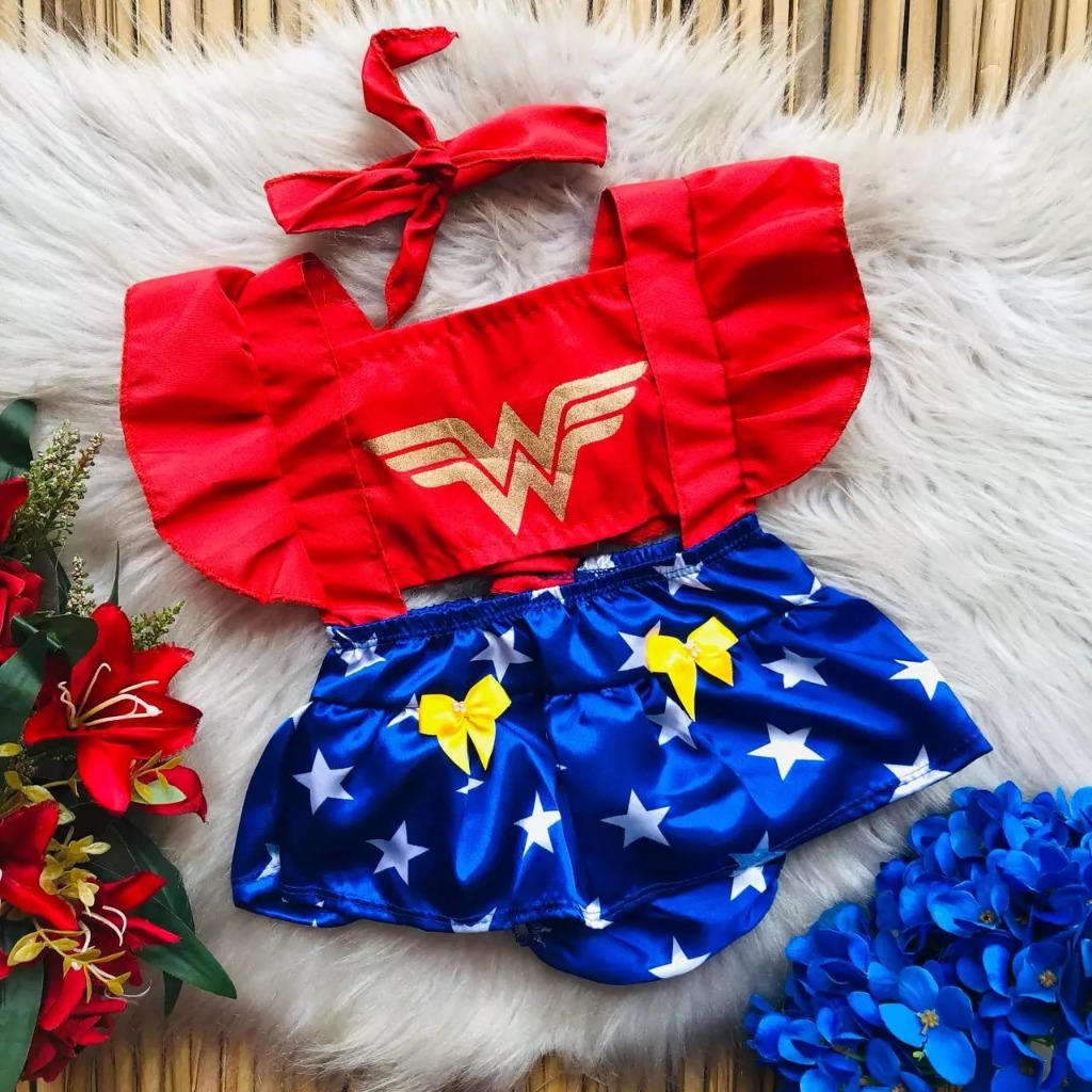 Fantasia Carnaval Roupa Da Mulher Maravilha Para Bebe Newborn