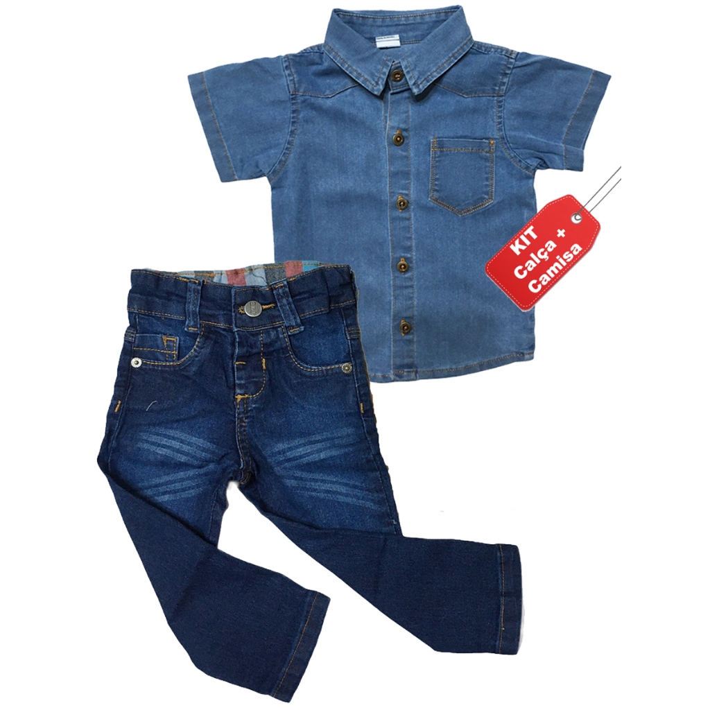 Calça Jeans Infantil Camisa Jean Bebe Calça Jeans Infantil