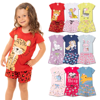 Kit 3 Pijamas Infantis para Meninas Confortáveis e Cheios de Estilo