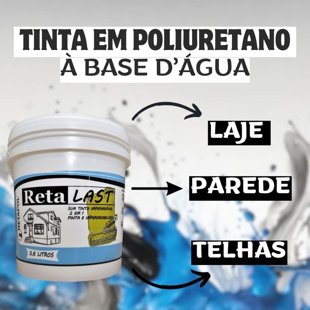 Manta Liquida Impermeabilizante Para Paredes Lajes Concreto à Base d'água em Poliuretano Material Nobre Qualidade Garantia 3 anos